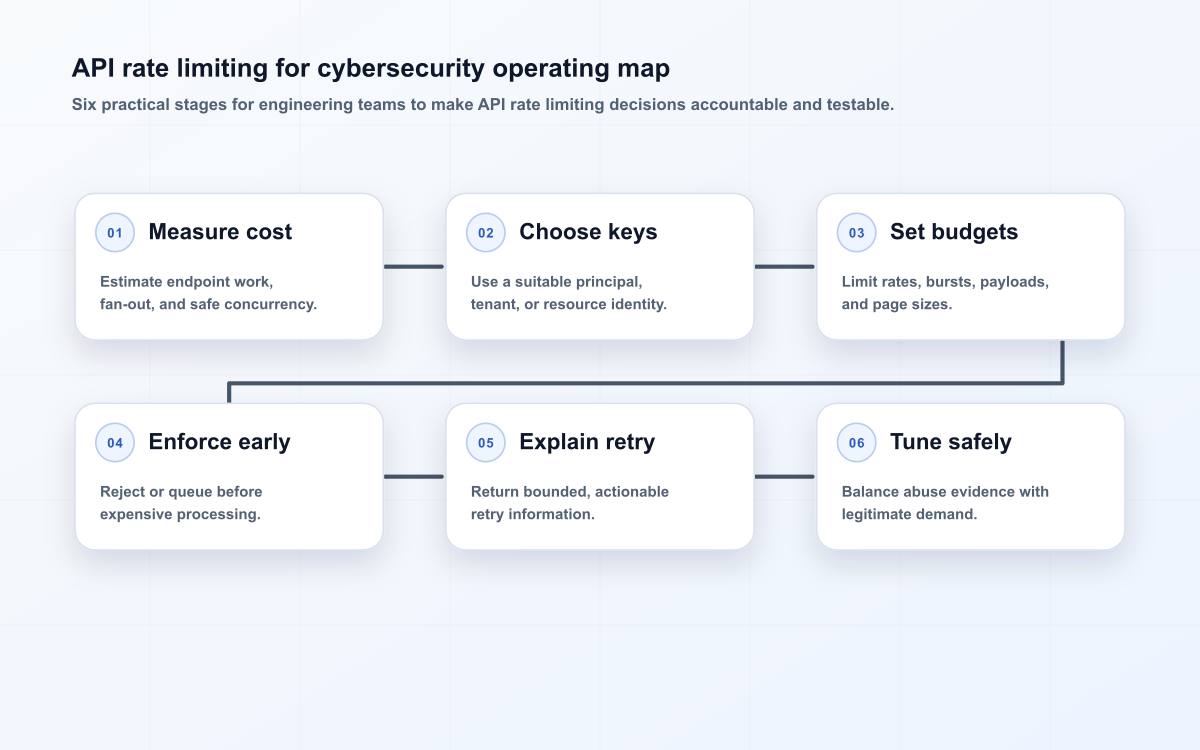 API rate limiting for cybersecurity operating map