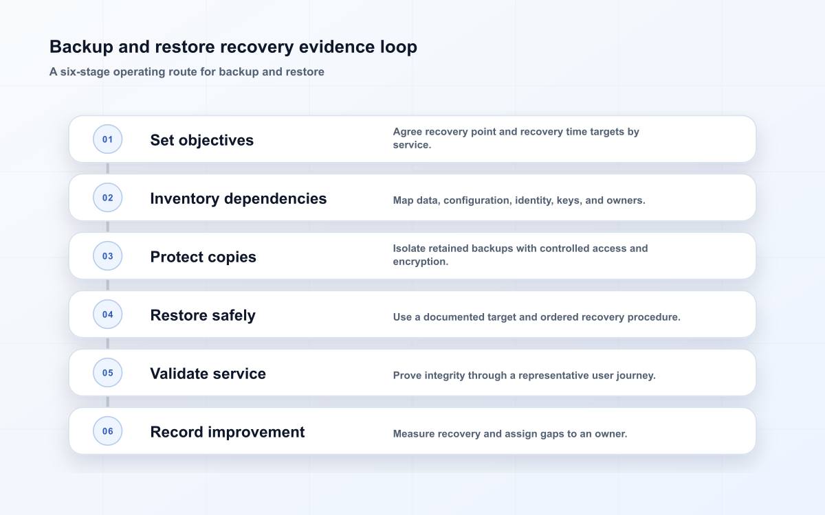Backup and restore recovery evidence loop