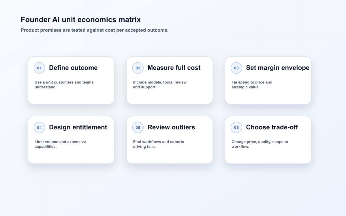 Founder AI unit economics matrix