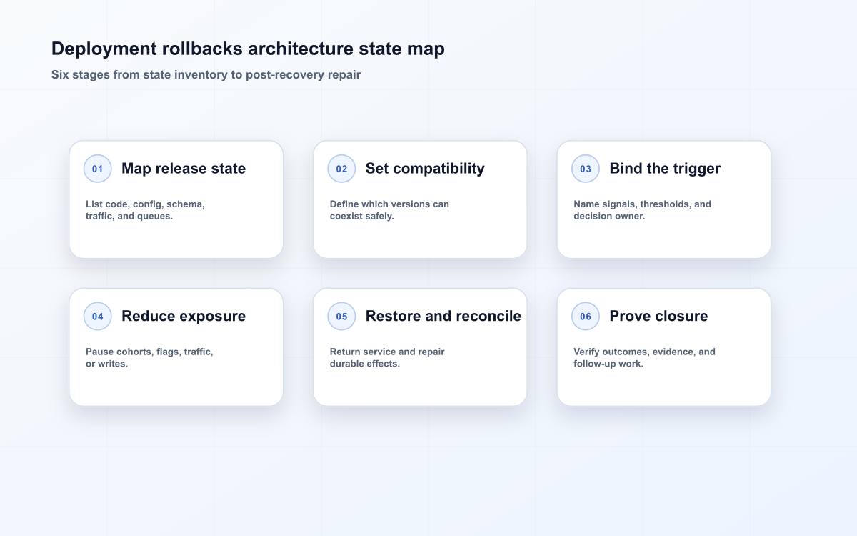Deployment rollbacks architecture state map