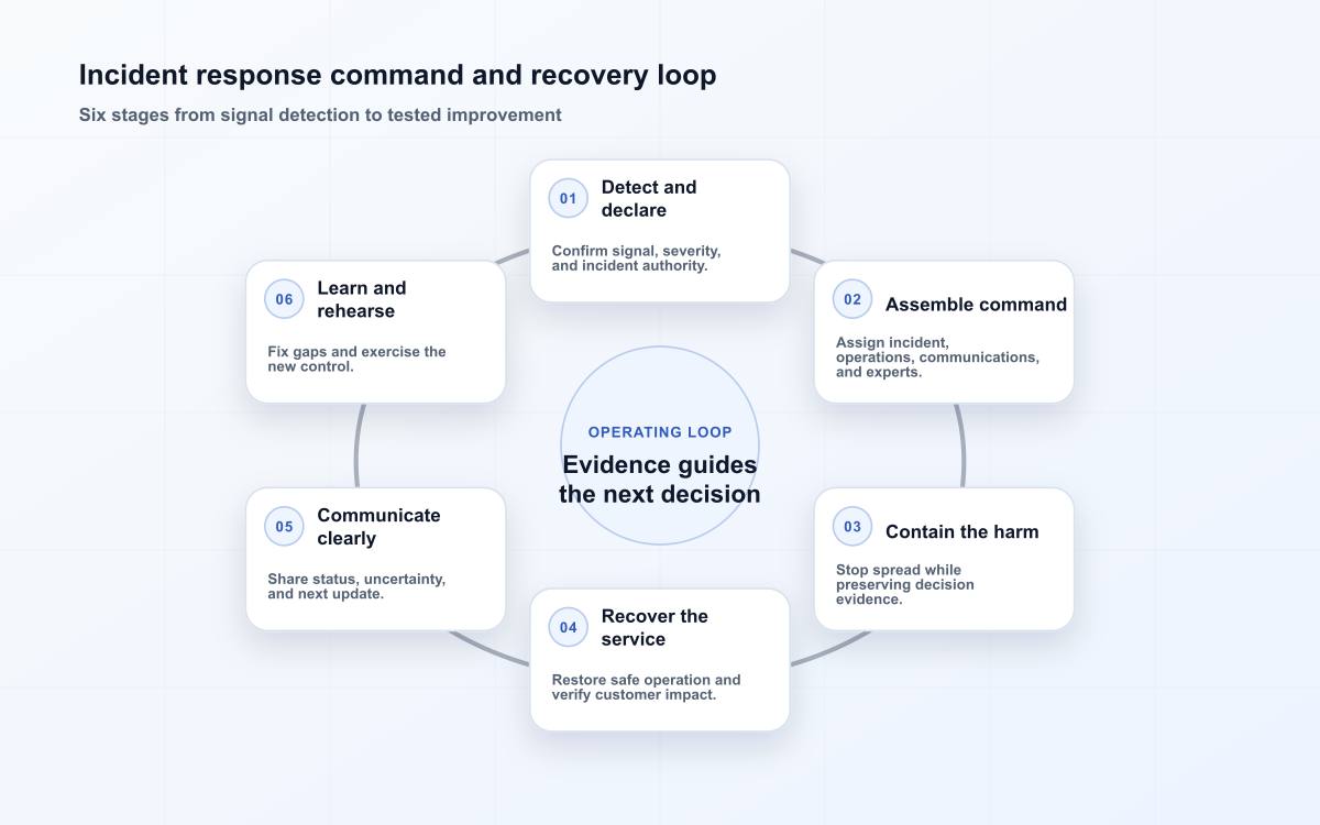 Incident response command and recovery loop