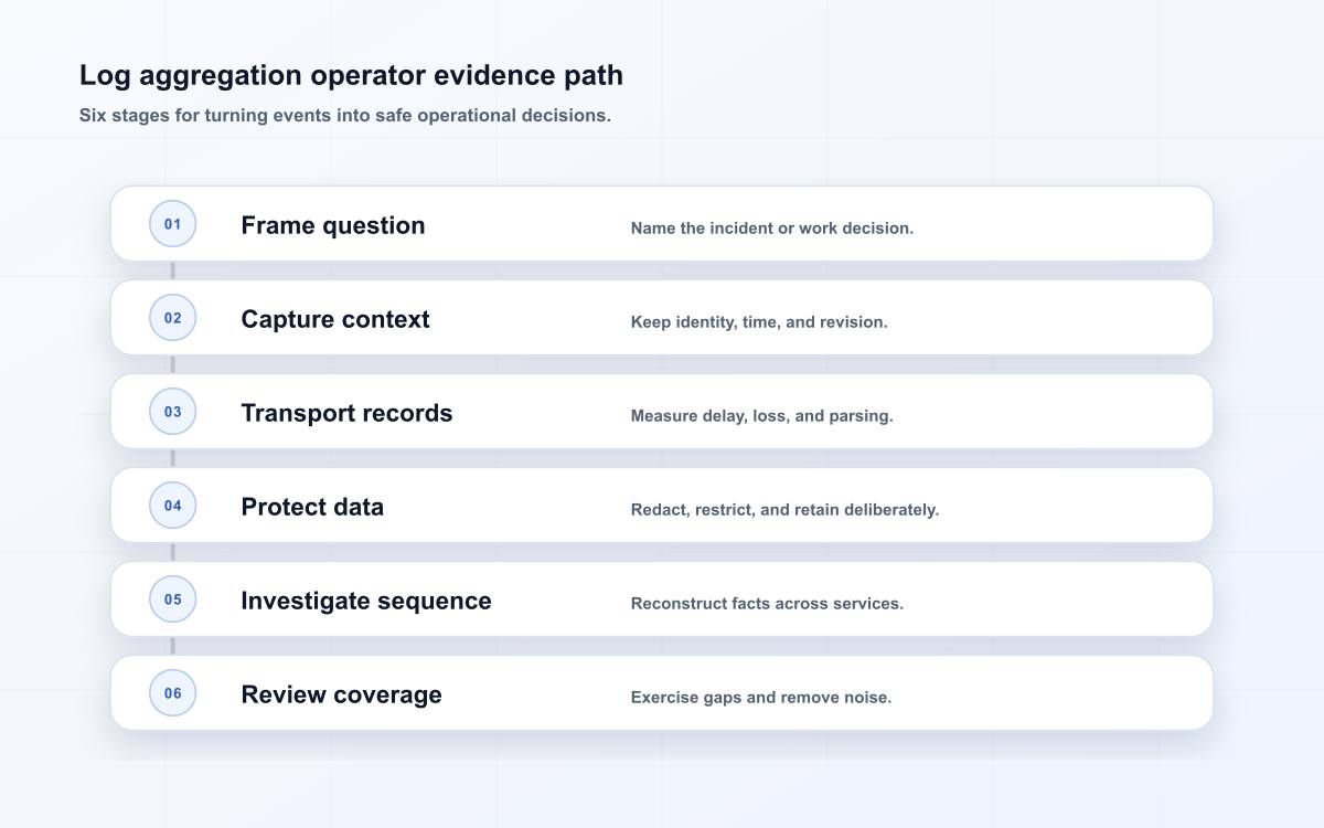 Log aggregation operator evidence path