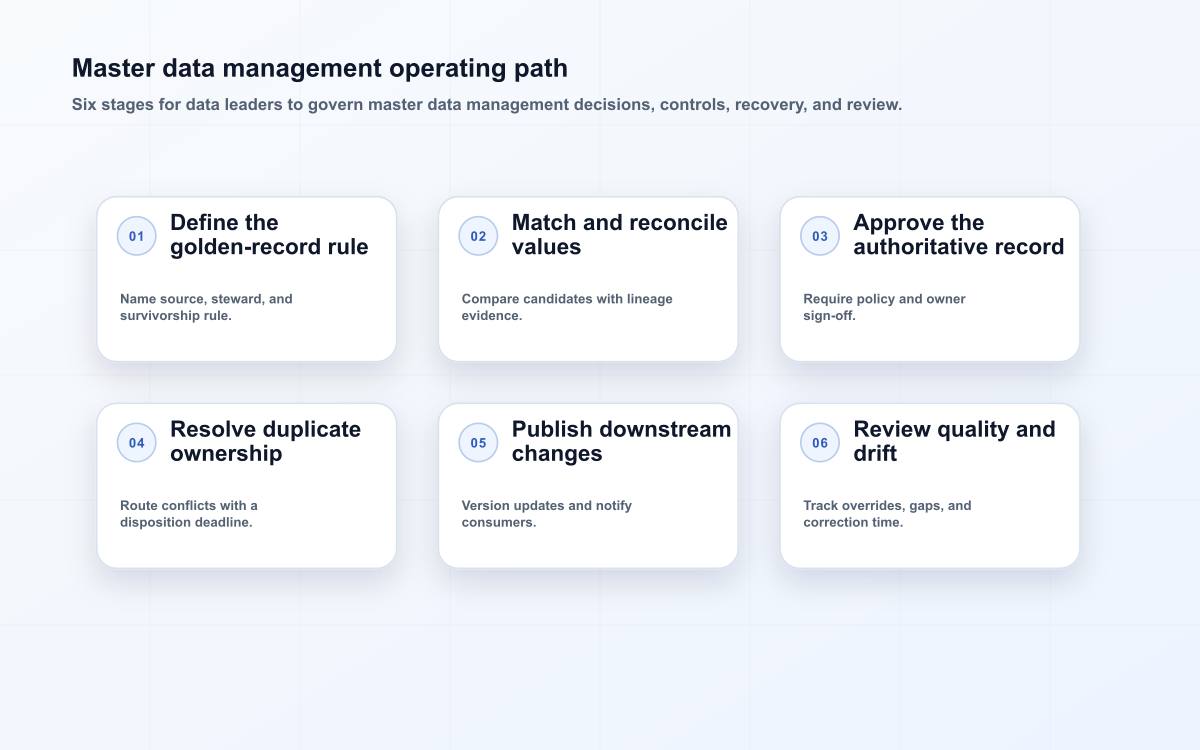 Master data management operating path