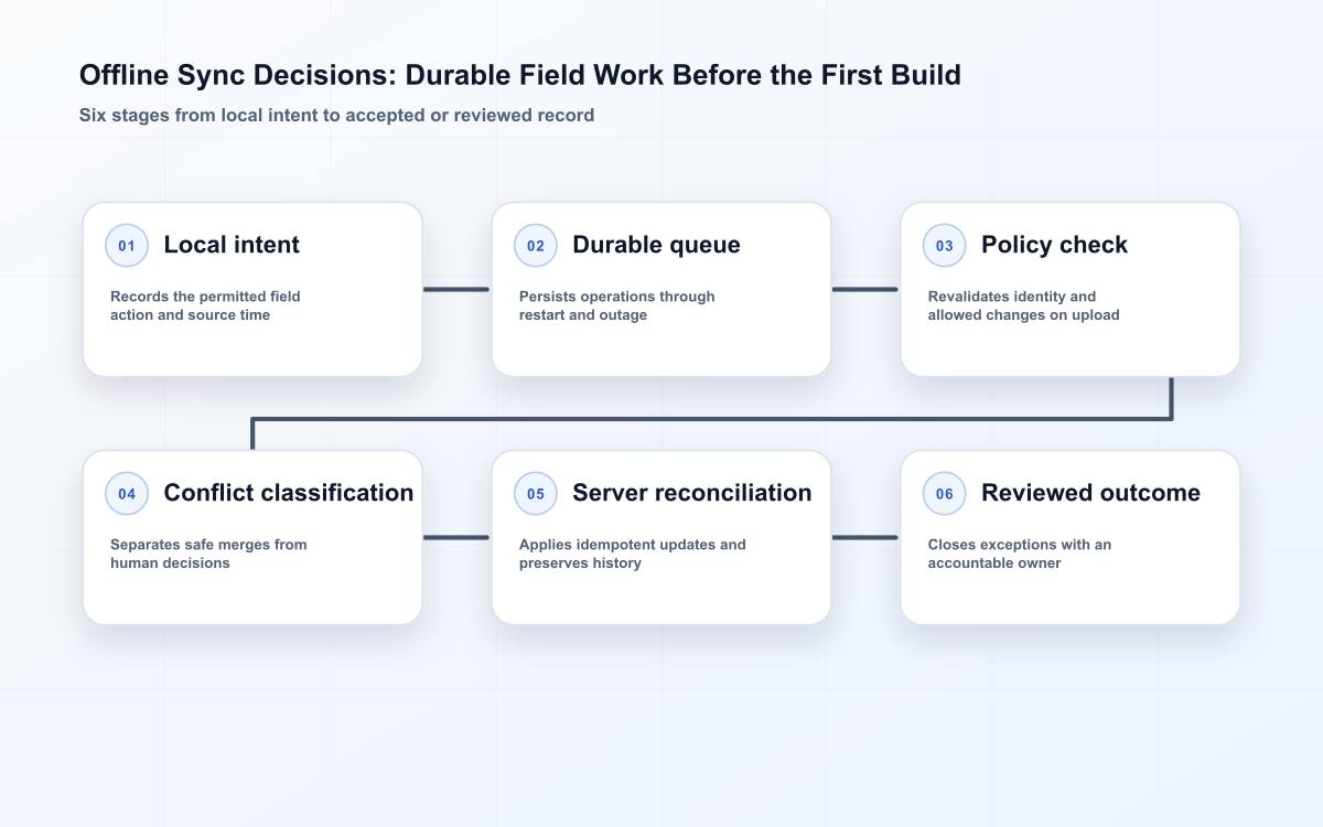 Offline Sync Decisions: Durable Field Work Before the First Build