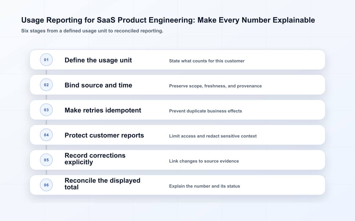 Usage Reporting for SaaS Product Engineering: Make Every Number Explainable