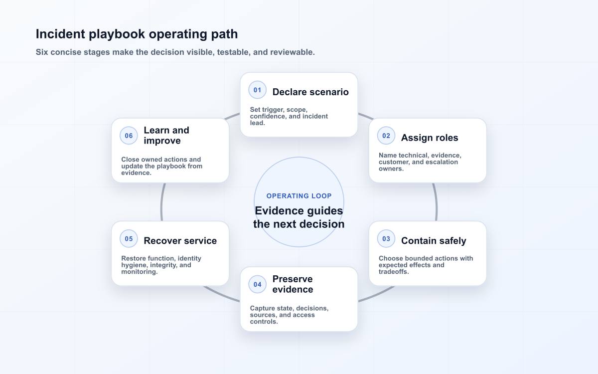 Incident playbook operating path