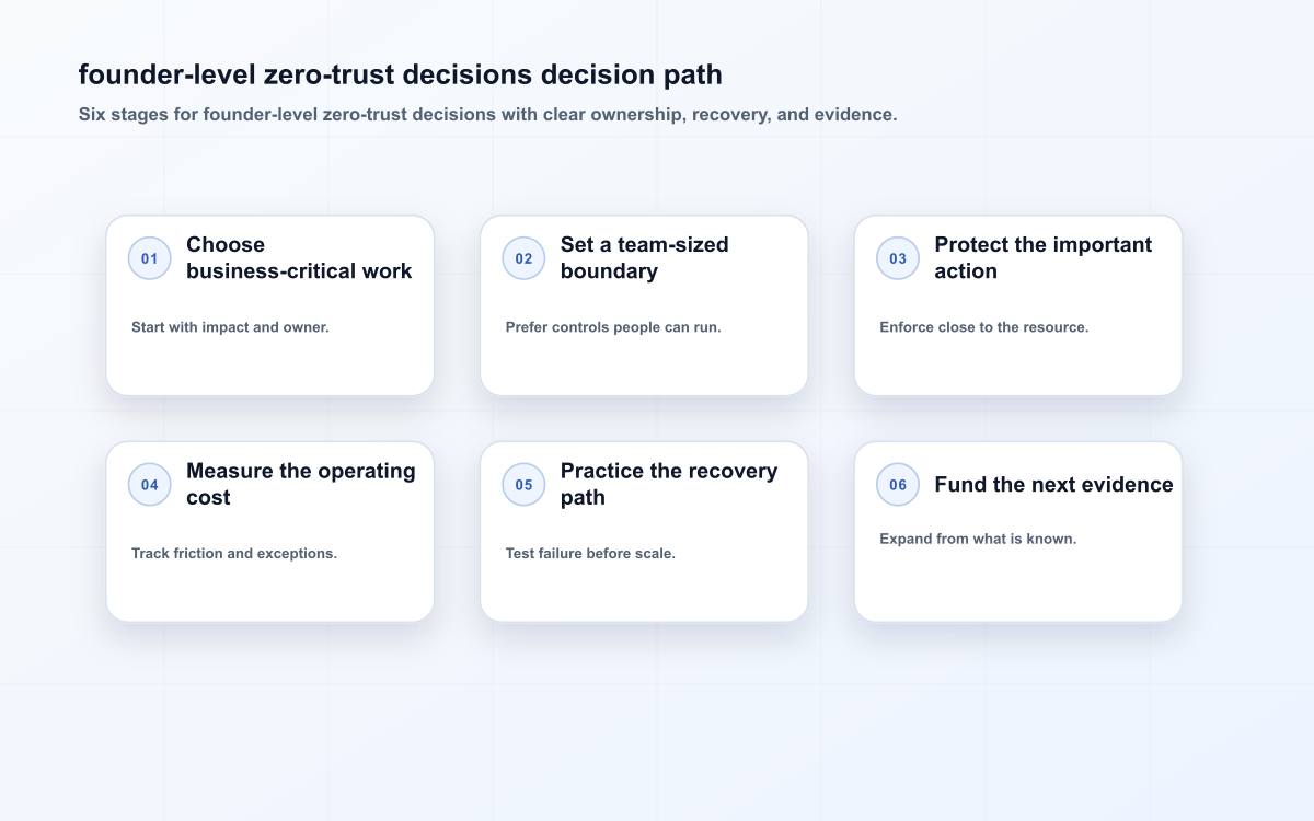 founder-level zero-trust decisions decision path
