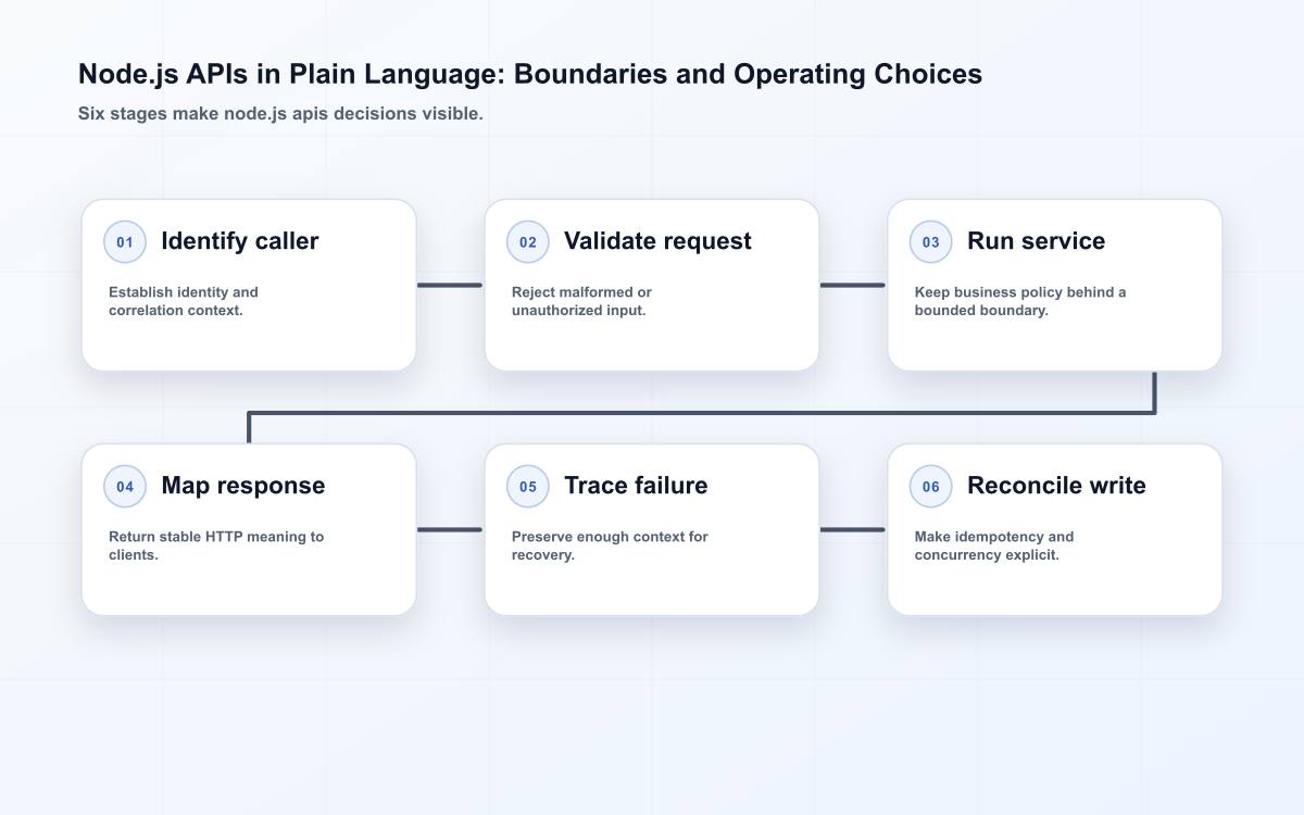Six-stage node.js apis decision diagram