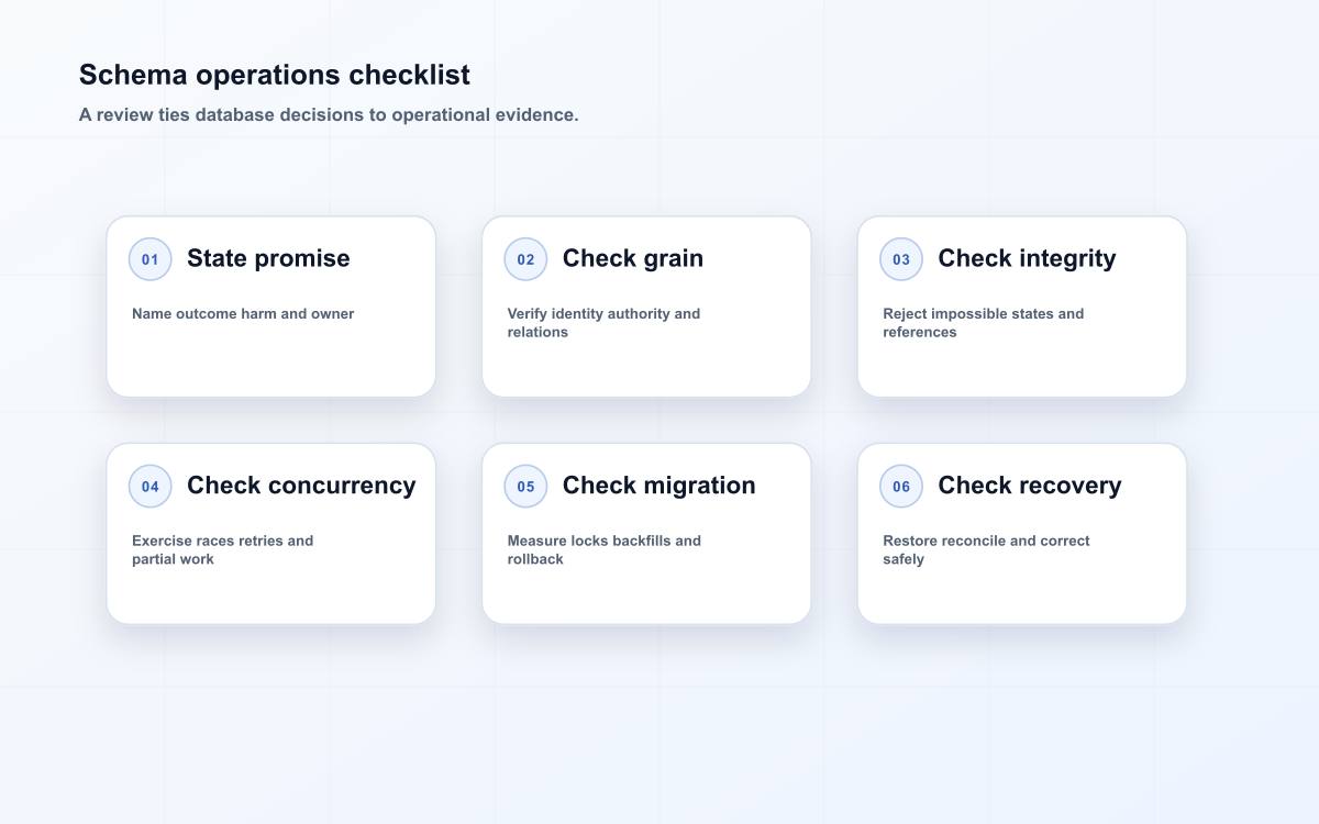 Schema operations checklist