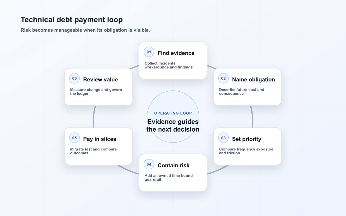 Technical debt payment loop