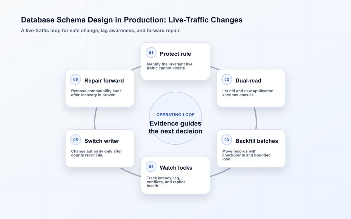 What Changes When Database Schema Design Moves into Production: article-specific decision diagram