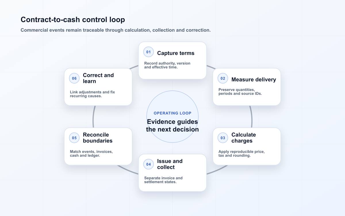 Contract-to-cash control loop