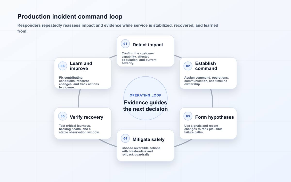 Production incident command loop
