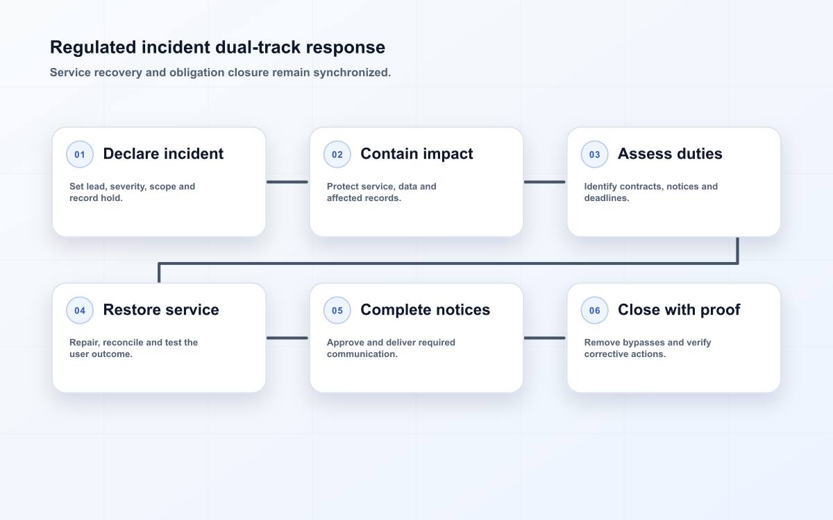 Regulated incident dual-track response