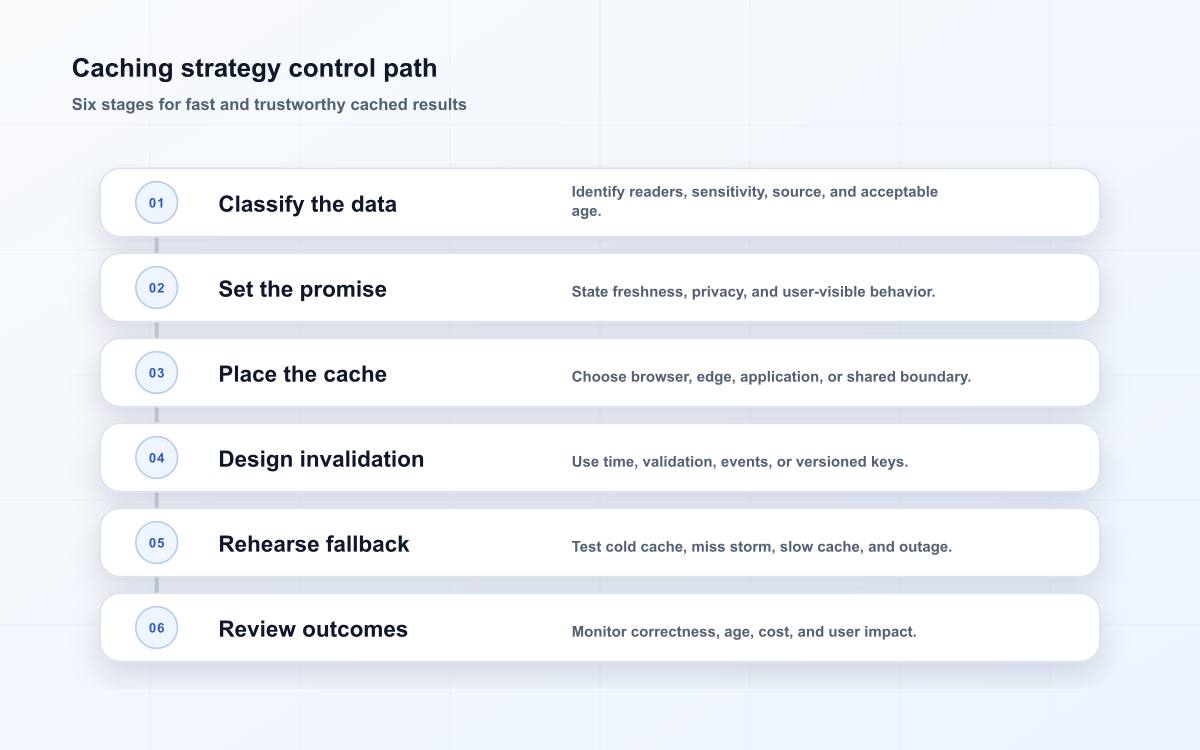 Caching strategy control path