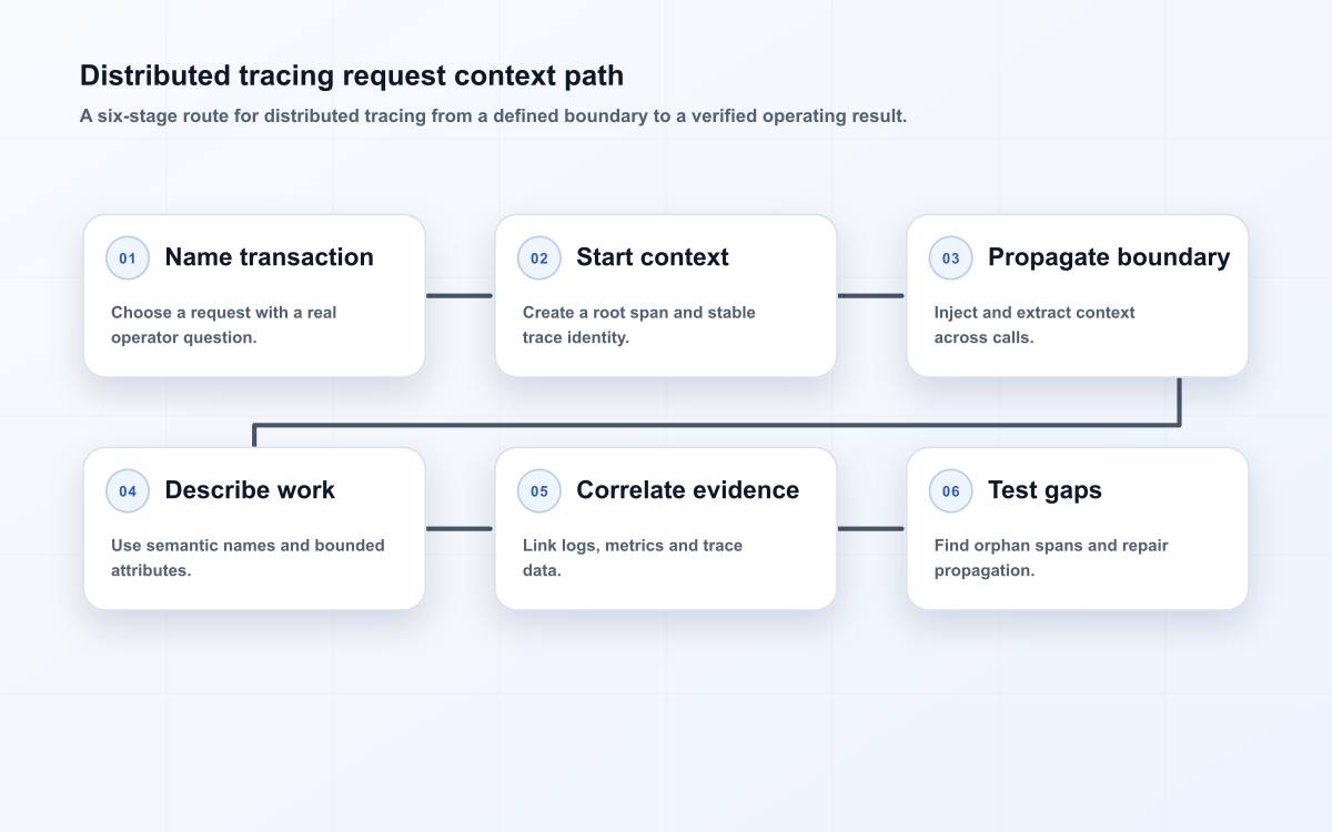 Distributed tracing request context path