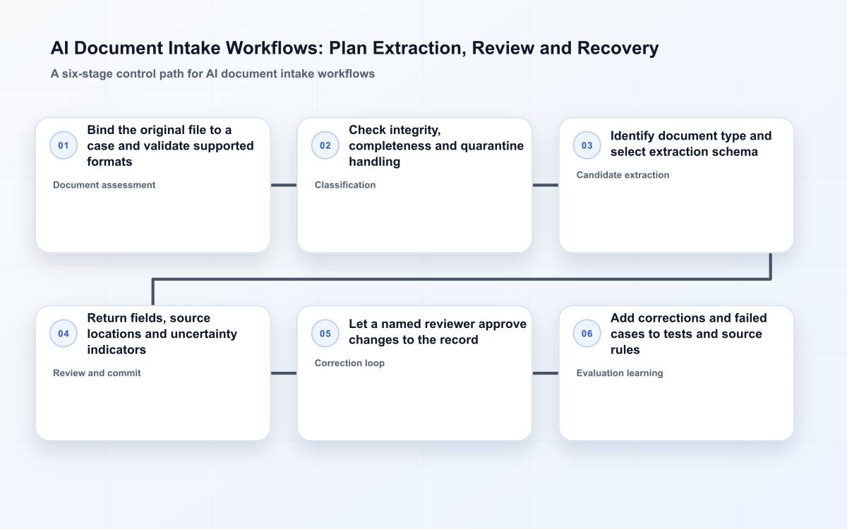 AI Document Intake Workflows: Plan Extraction, Review and Recovery