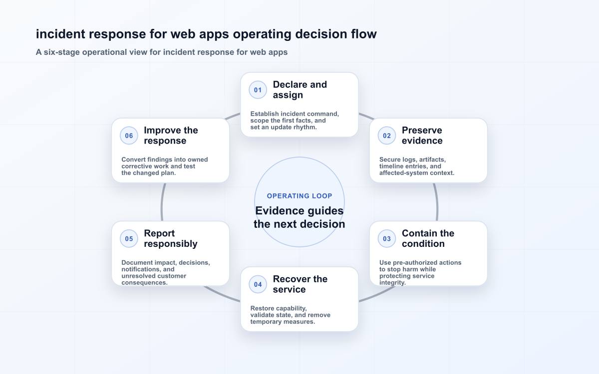 incident response for web apps operating decision flow