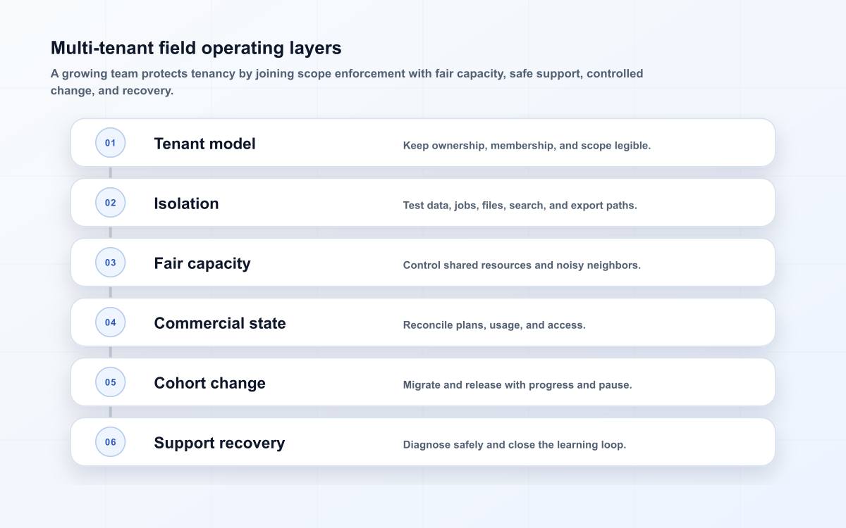 Multi-tenant field operating layers