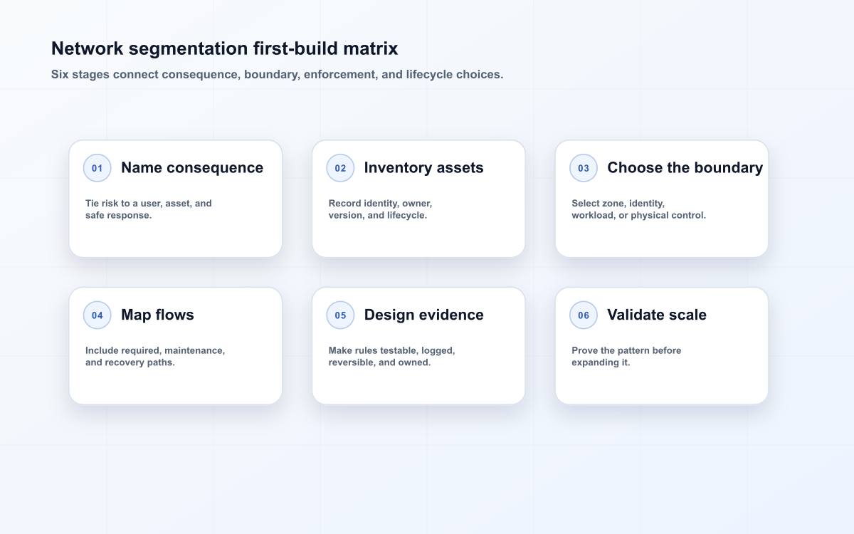 Network segmentation first-build matrix