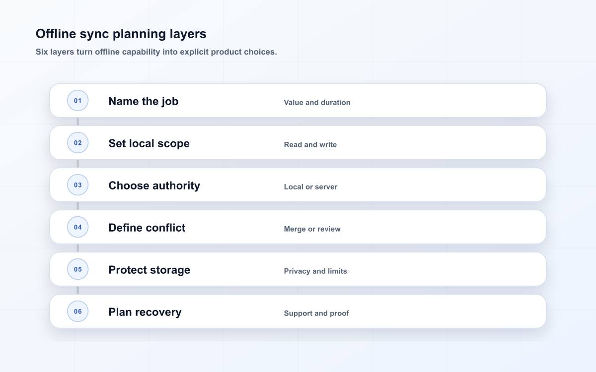 Offline sync planning layers