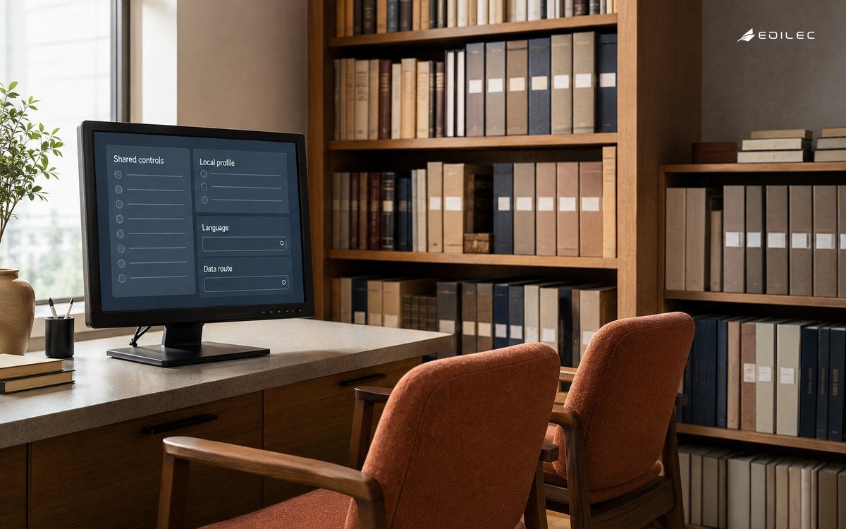 Shared controls and a local profile are reviewed in a service localization library.