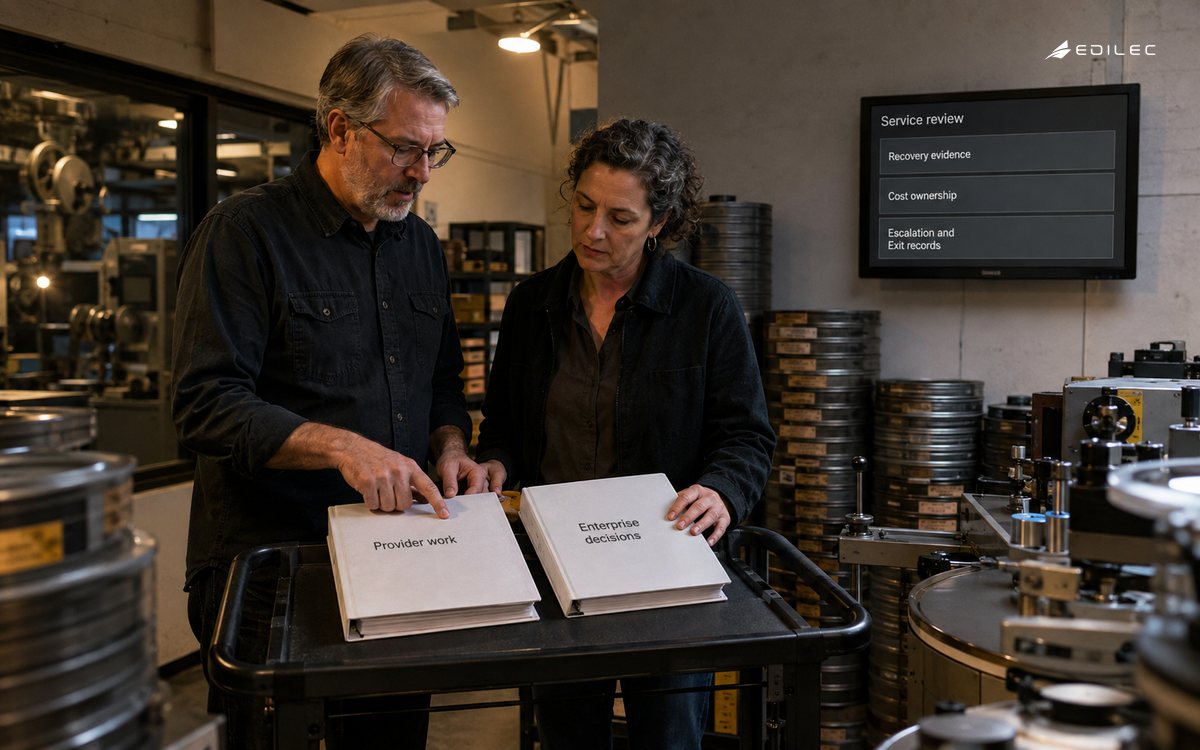 A film archive service owner and provider review operational duties and enterprise decisions.