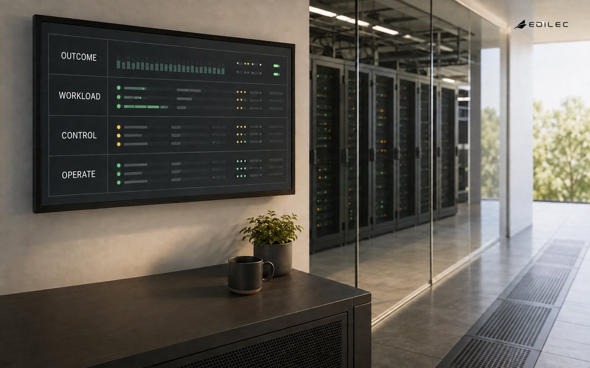 Cloud operations control plane beside contextual server infrastructure.