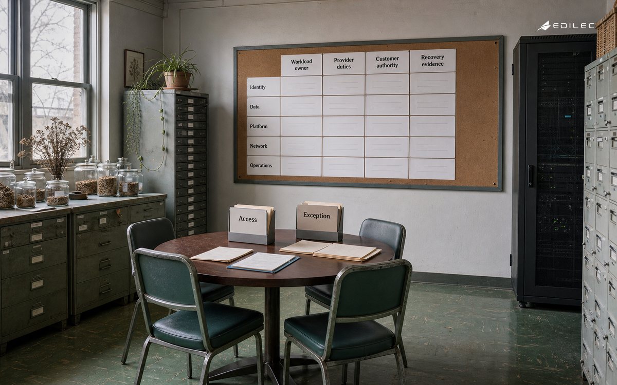 A seed-bank operations room organizes workload ownership, customer authority and recovery evidence.