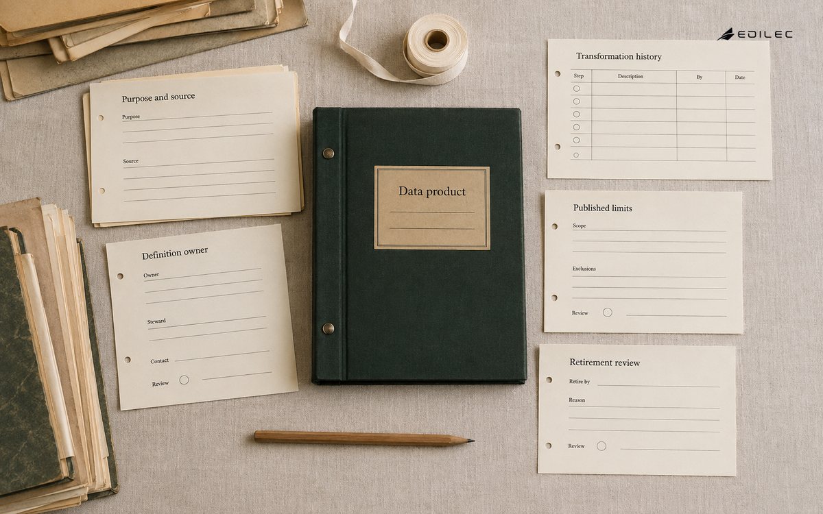 Records folders trace a data product from source purpose to published limitations and retirement review.
