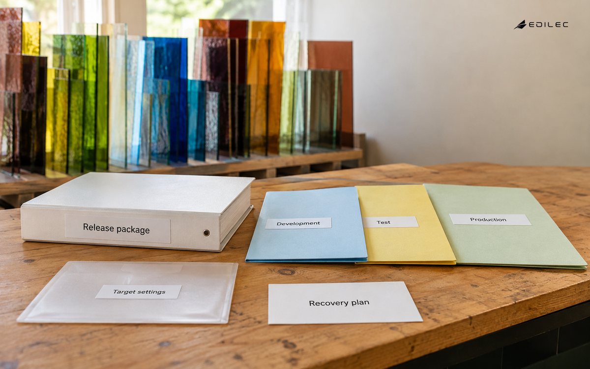 A single release-package binder sits beside environment folders and separate target settings.