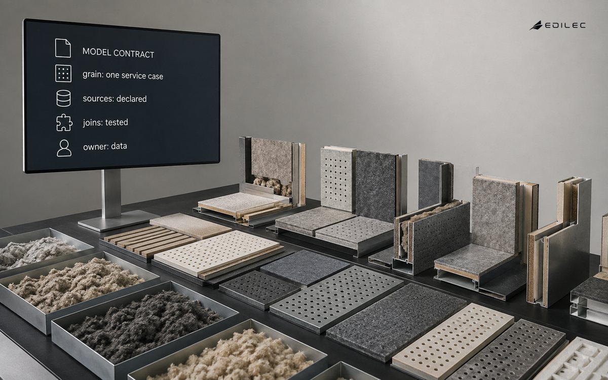 An acoustics material library pairs physical source and join samples with a concise model contract.