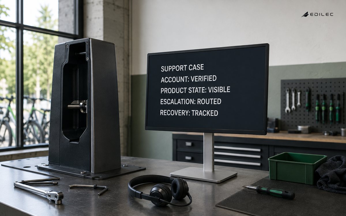A bicycle-share workshop pairs product evidence with a privacy-safe support case.