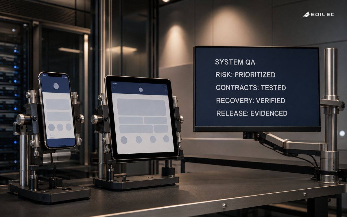 A ticketing quality lab tests devices, contracts, recovery, and release evidence.