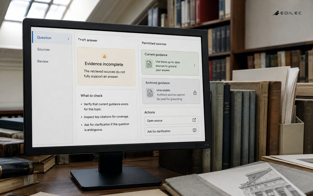 A grounded-answer review separates current evidence from unavailable archived guidance.