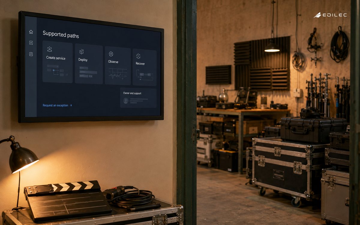 A film cooperative service portal lists supported creation, deployment, observation and recovery paths.