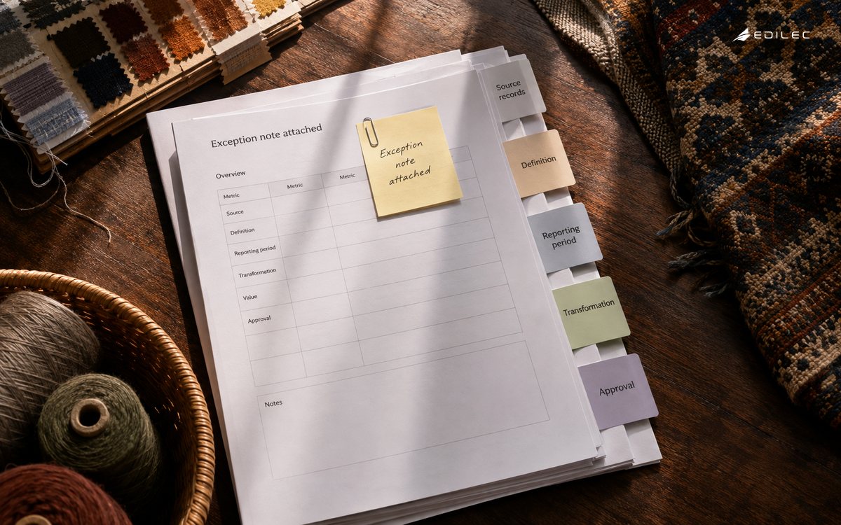 A reporting packet keeps source records, definitions and exception notes together.