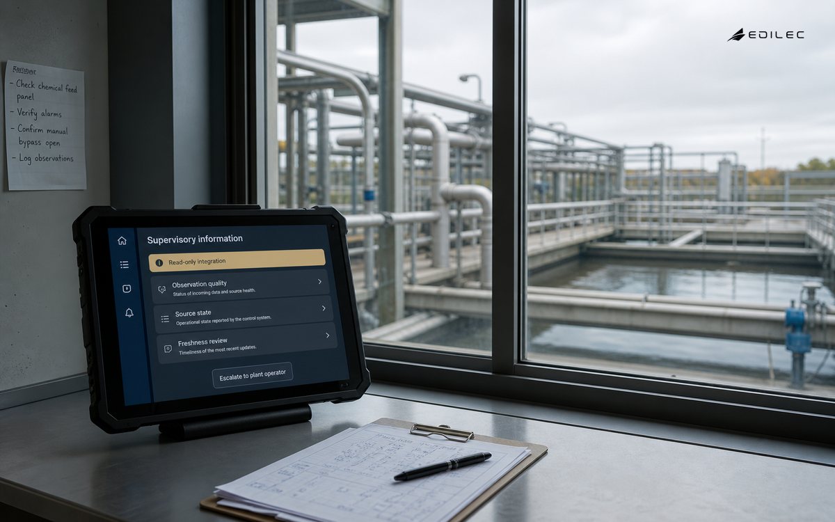 A read-only integration review sits within a plant observation area.