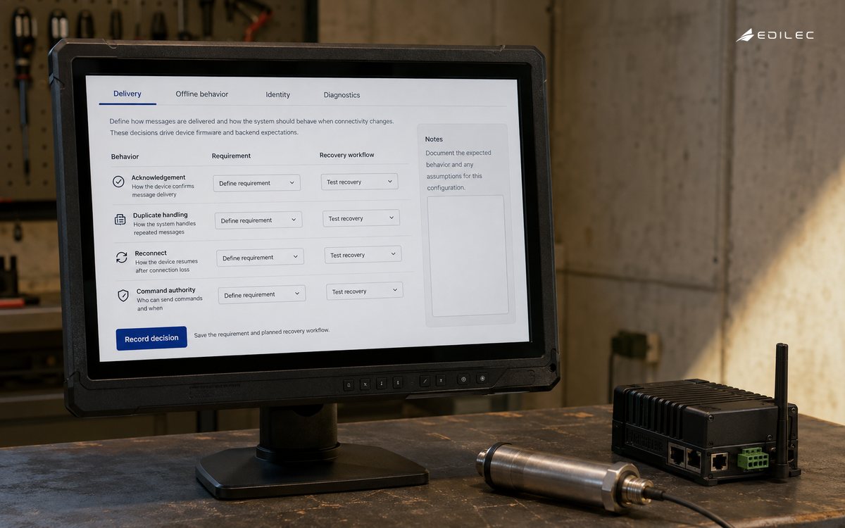 A protocol review pairs device hardware with delivery and recovery requirements.