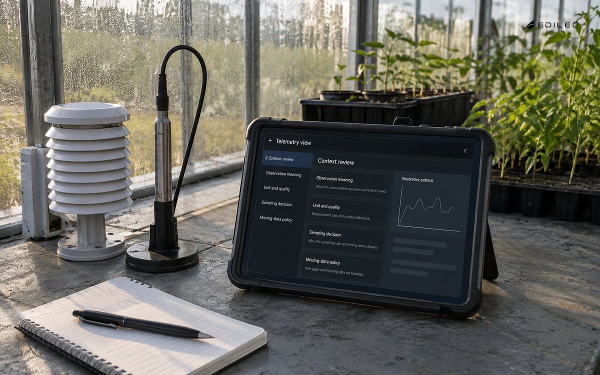 A telemetry review connects a physical sensor with measurement context.