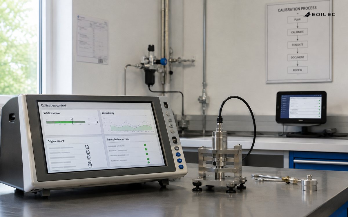 Wide photograph of a small environmental calibration laboratory.