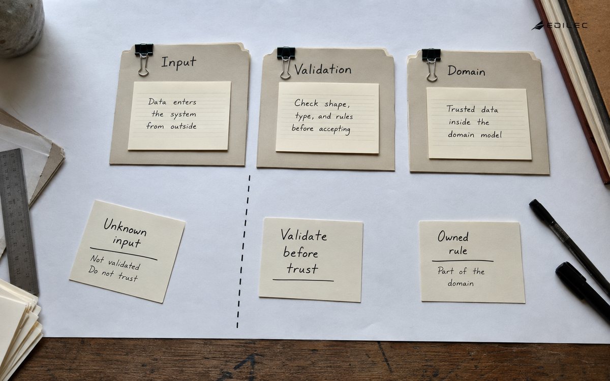 Paper contracts separate unknown input, runtime validation and owned domain rules.