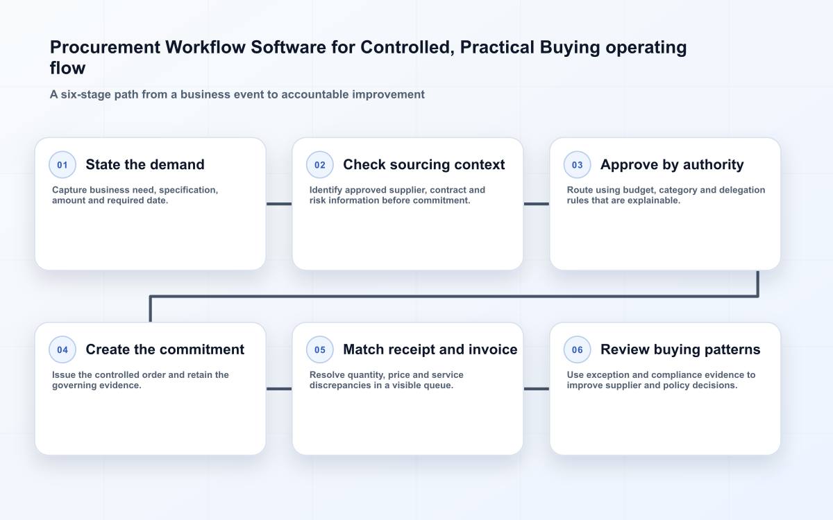 Procurement Workflow Software for Controlled, Practical Buying operating flow